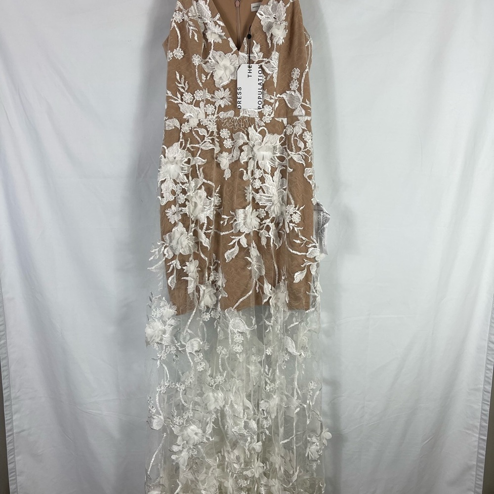 Dress The Population - Sidney Dress - White/Nude color - Picture 2 of 11